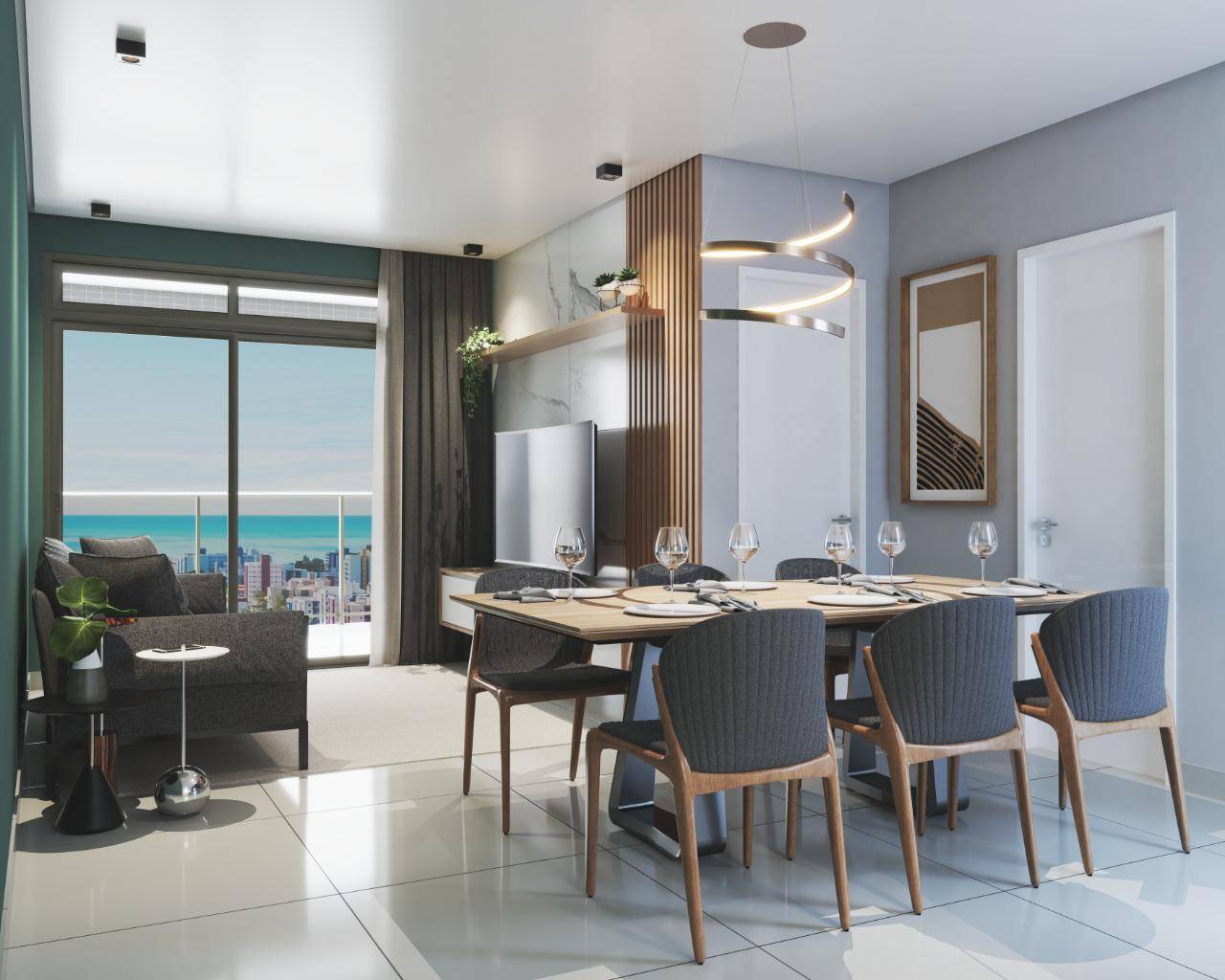 Apartamento à venda em Bessa, João Pessoa - SB Imóveis: Living