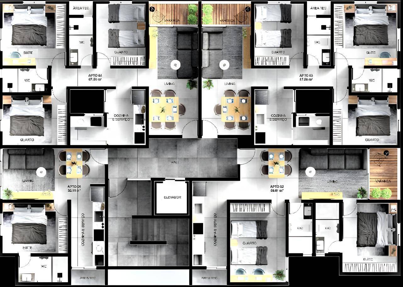 Apartamento à venda em Bessa, João Pessoa - SB Imóveis: Pavimento tipo